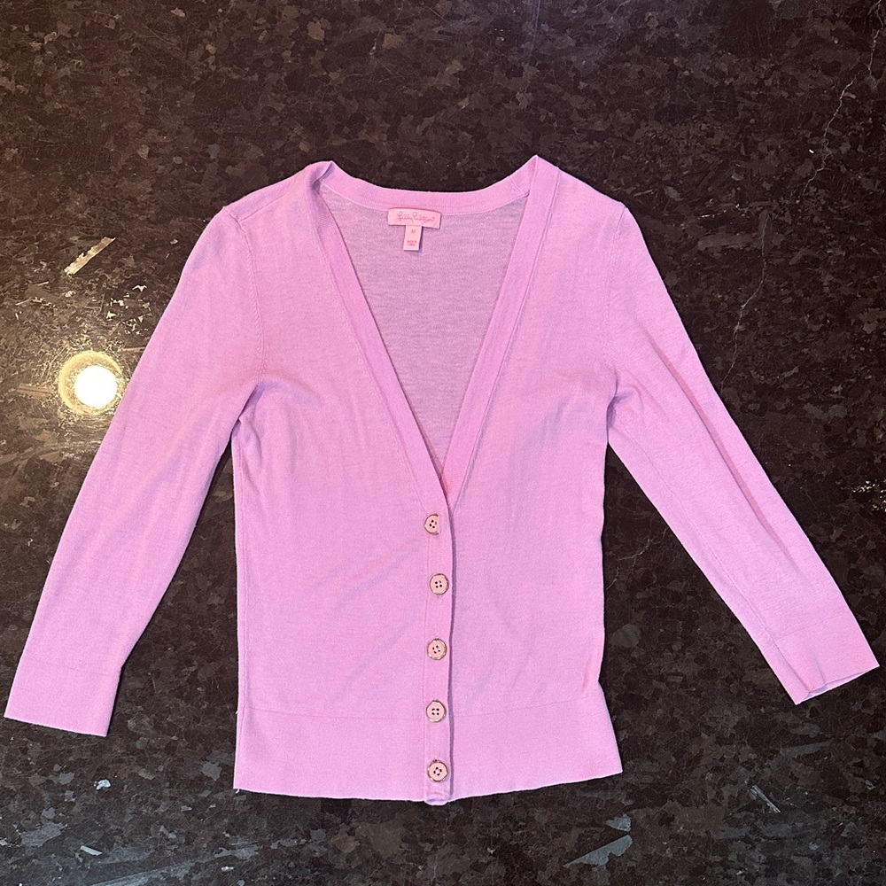 Lilly Pulitzer Light Violet-Pink Button-Up Cardigan
